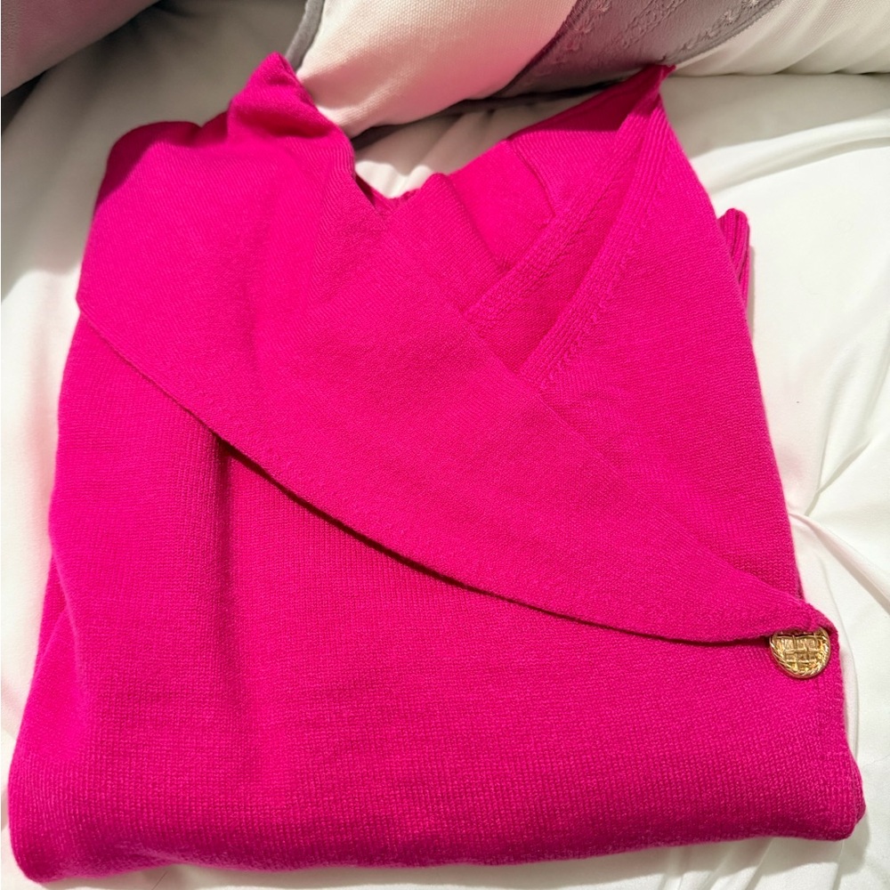 Women's Hot Pink V-Neck Sweater by Unknown Brand